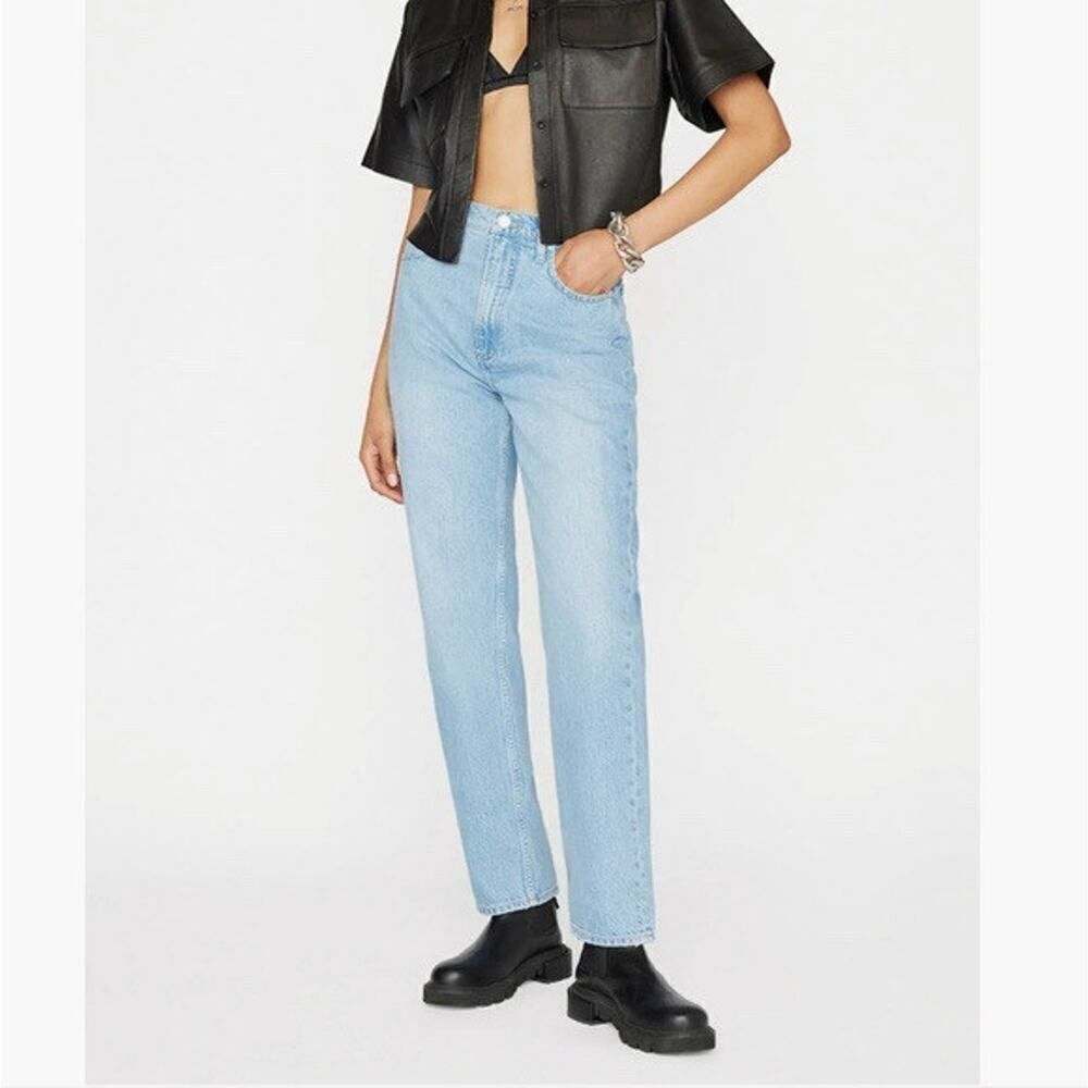 NWT FRAME Le High N Tight high-rise straight-leg jeans Light Blue sz 29